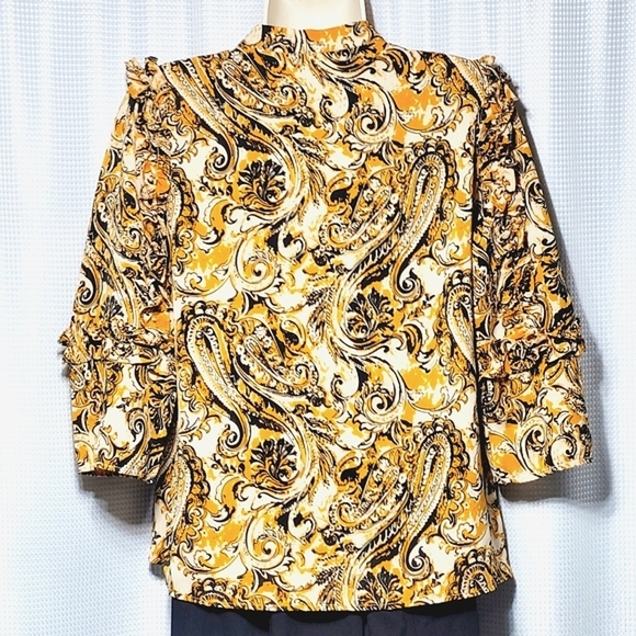 SARU Silky Ruffled Blouse (L) - Picture 3 of 8